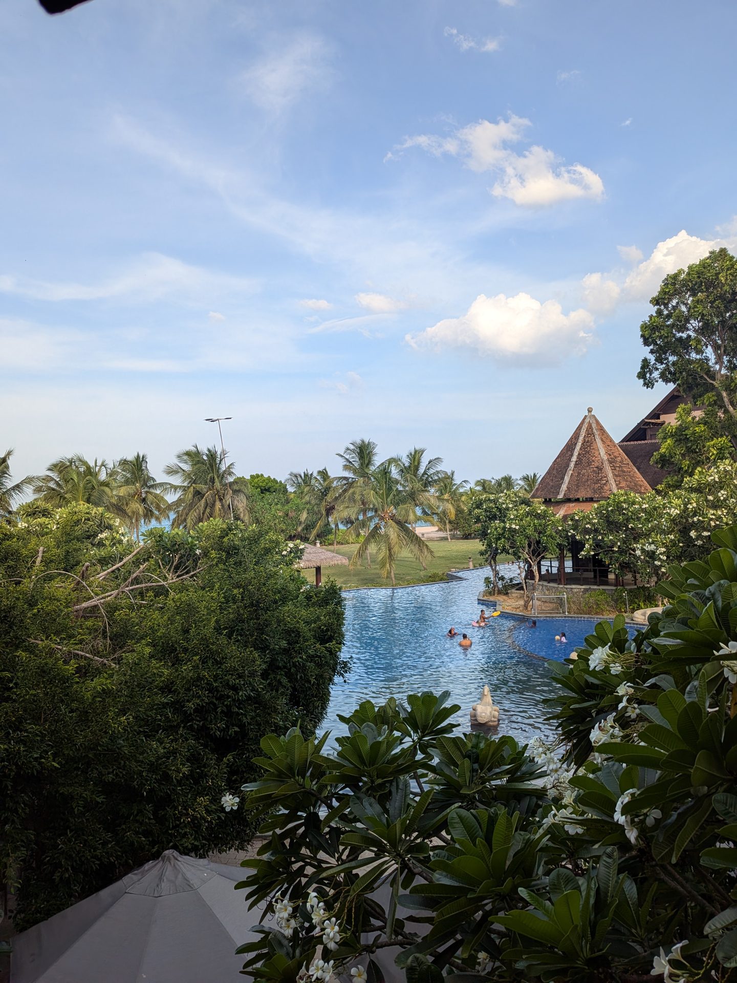 Pool winding through the gardens at Anantaya Pasikudah