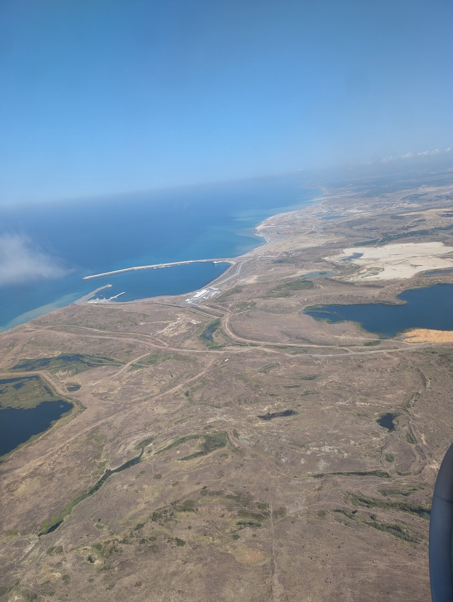 Black Sea coastline after takeoff from Istanbul on the flight to Chicago