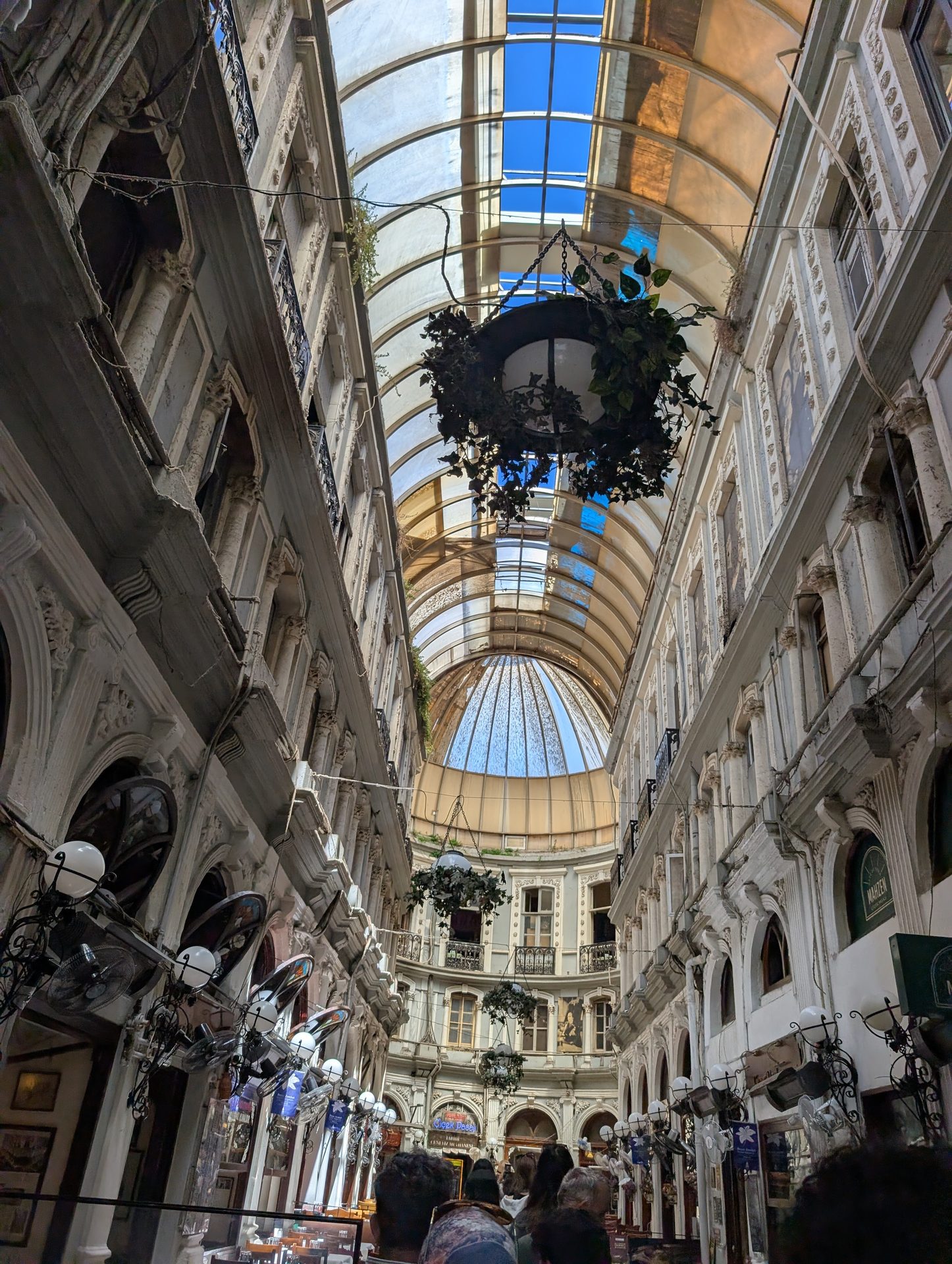 Glass roof of Çiçek Pasajı, the Flower Passage off İstiklal Avenue