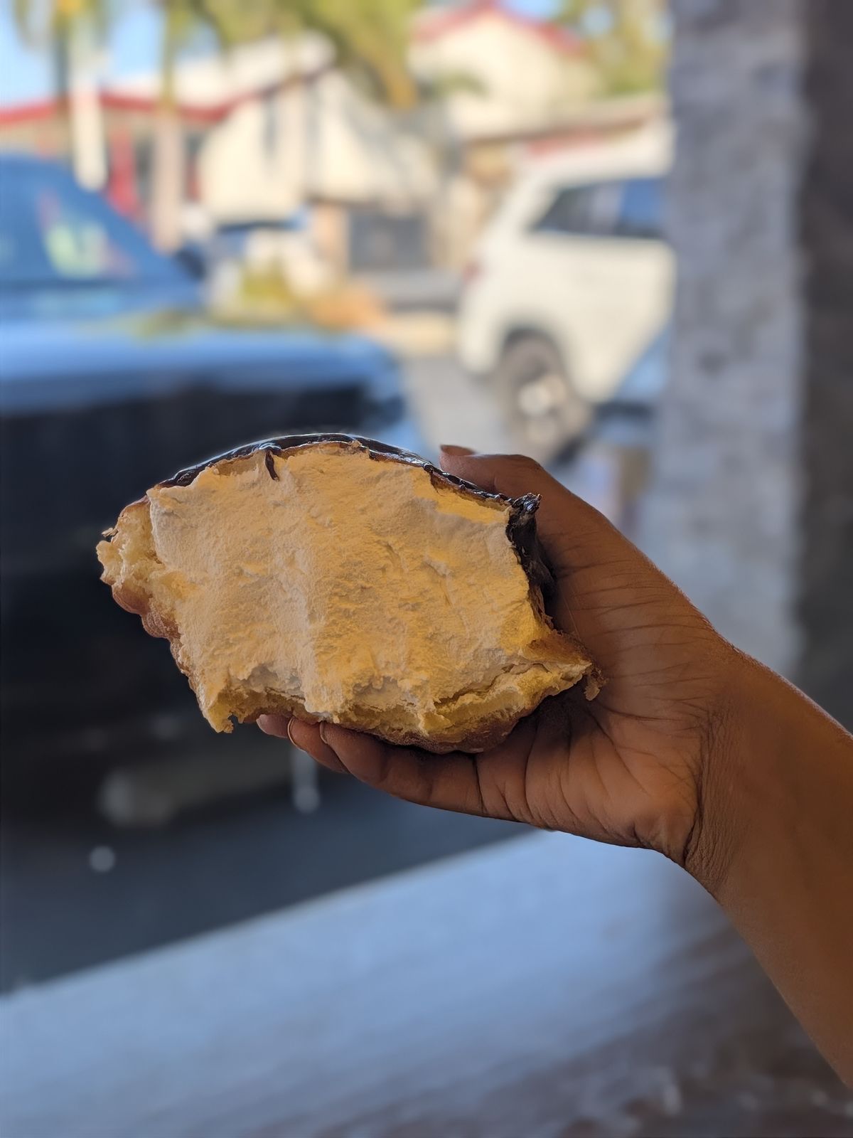 Whipped cream filled donut from The Donuttery