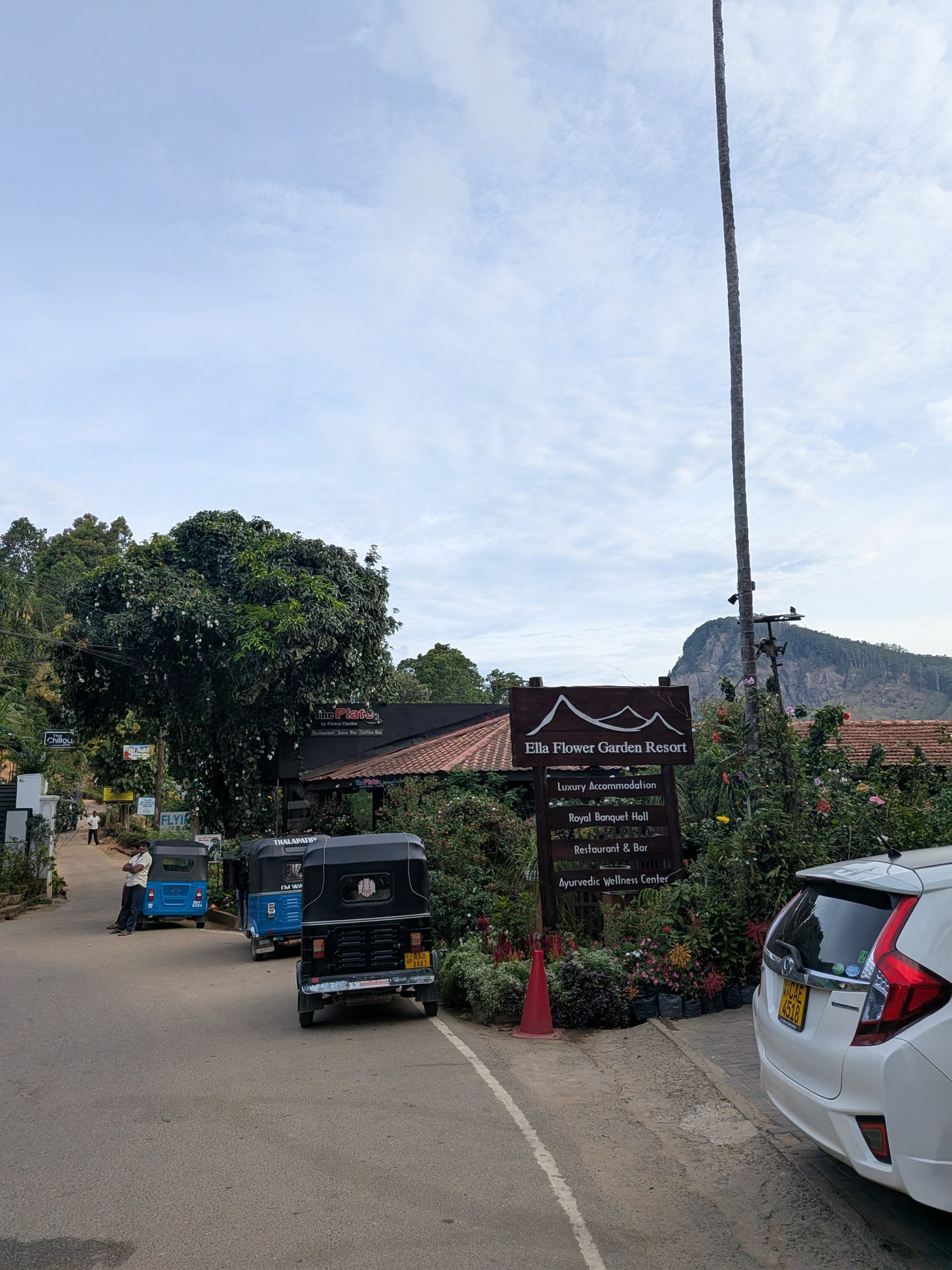 Ella Flower Garden Resort sign near the Little Adam's Peak trailhead