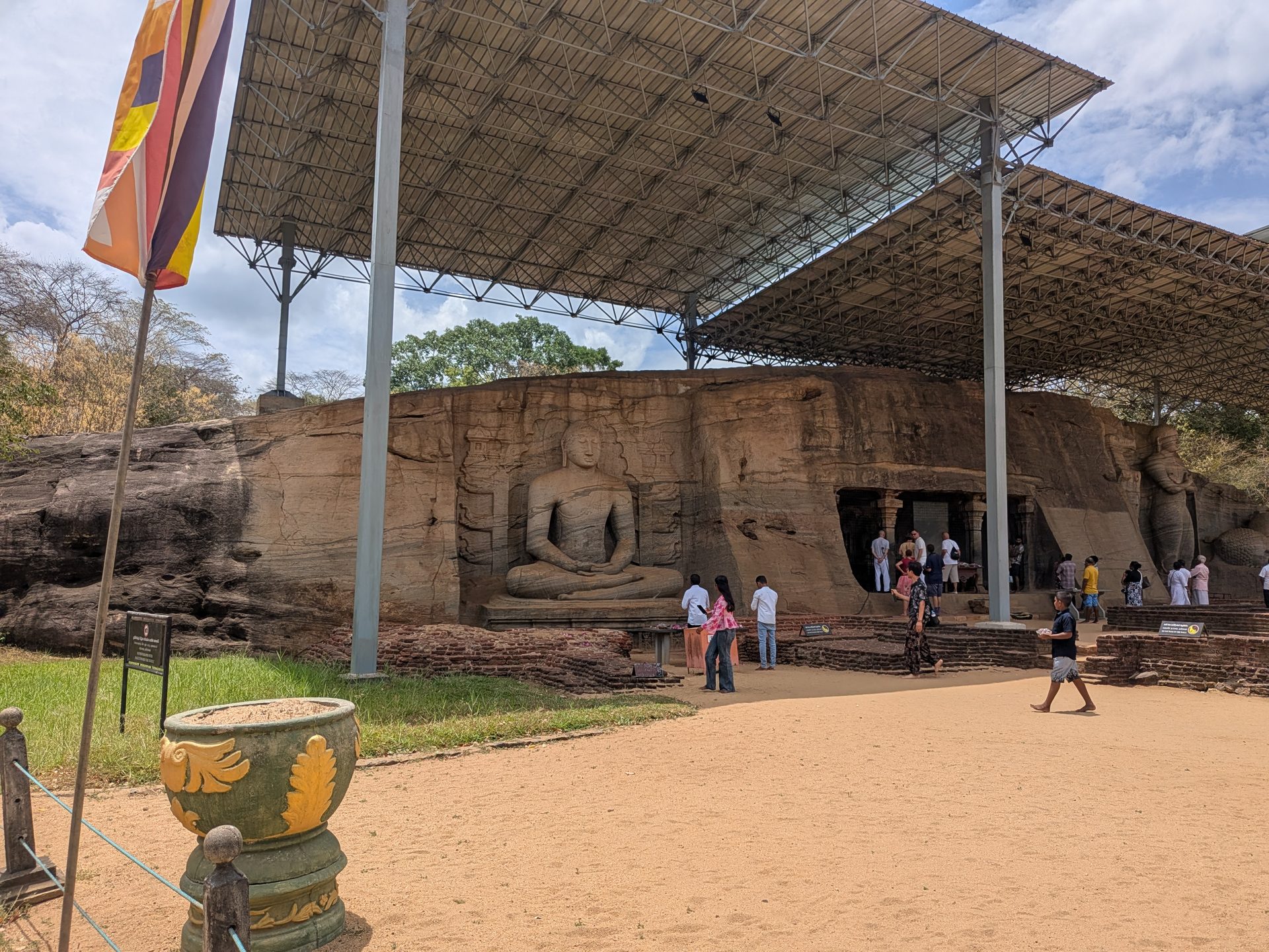 Gal Vihara rock temple under its protective shelter
