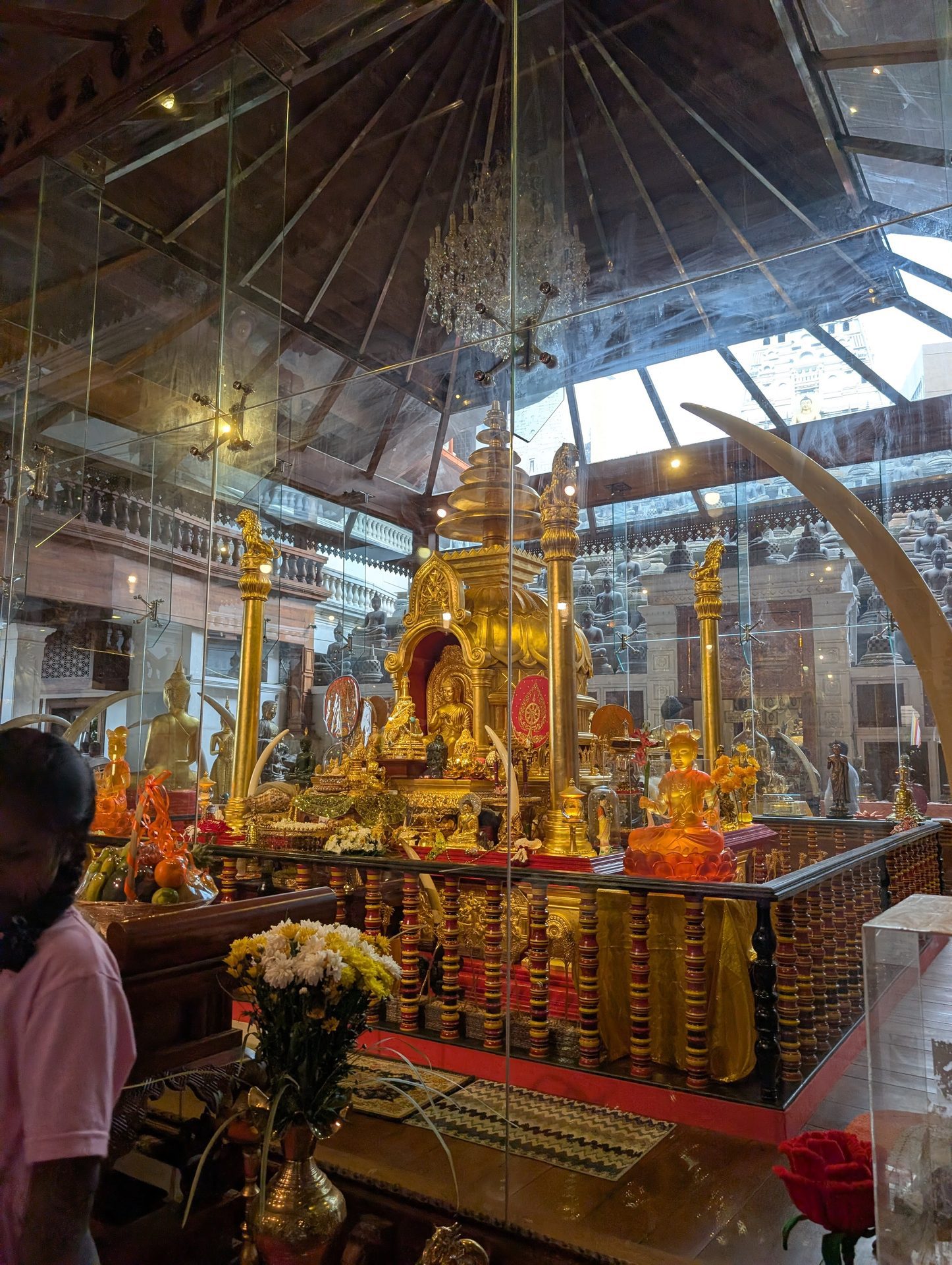 Golden shrine inside Gangaramaya Temple in Colombo