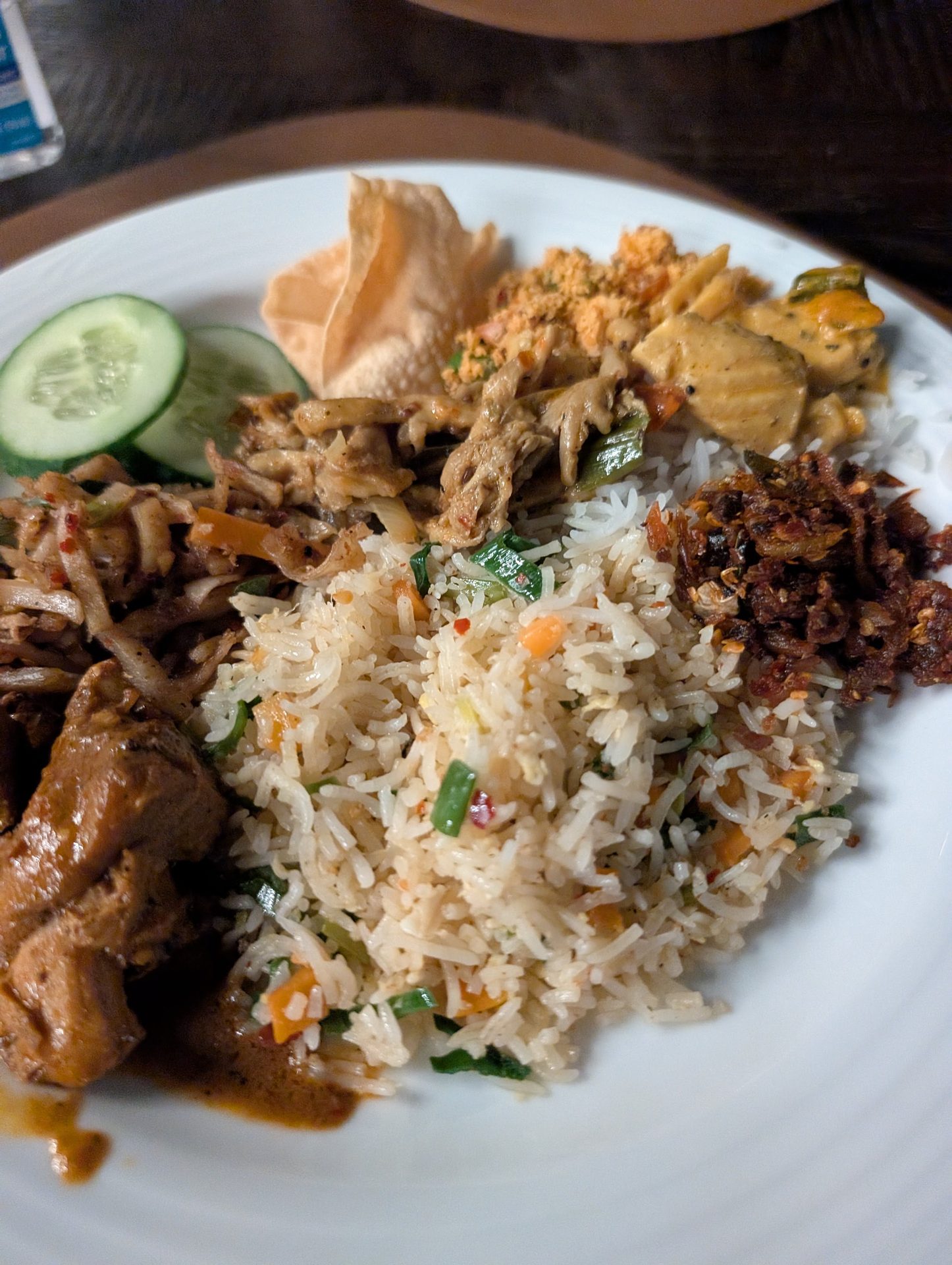 Plate of rice and curry from the Golden Ridge dinner buffet