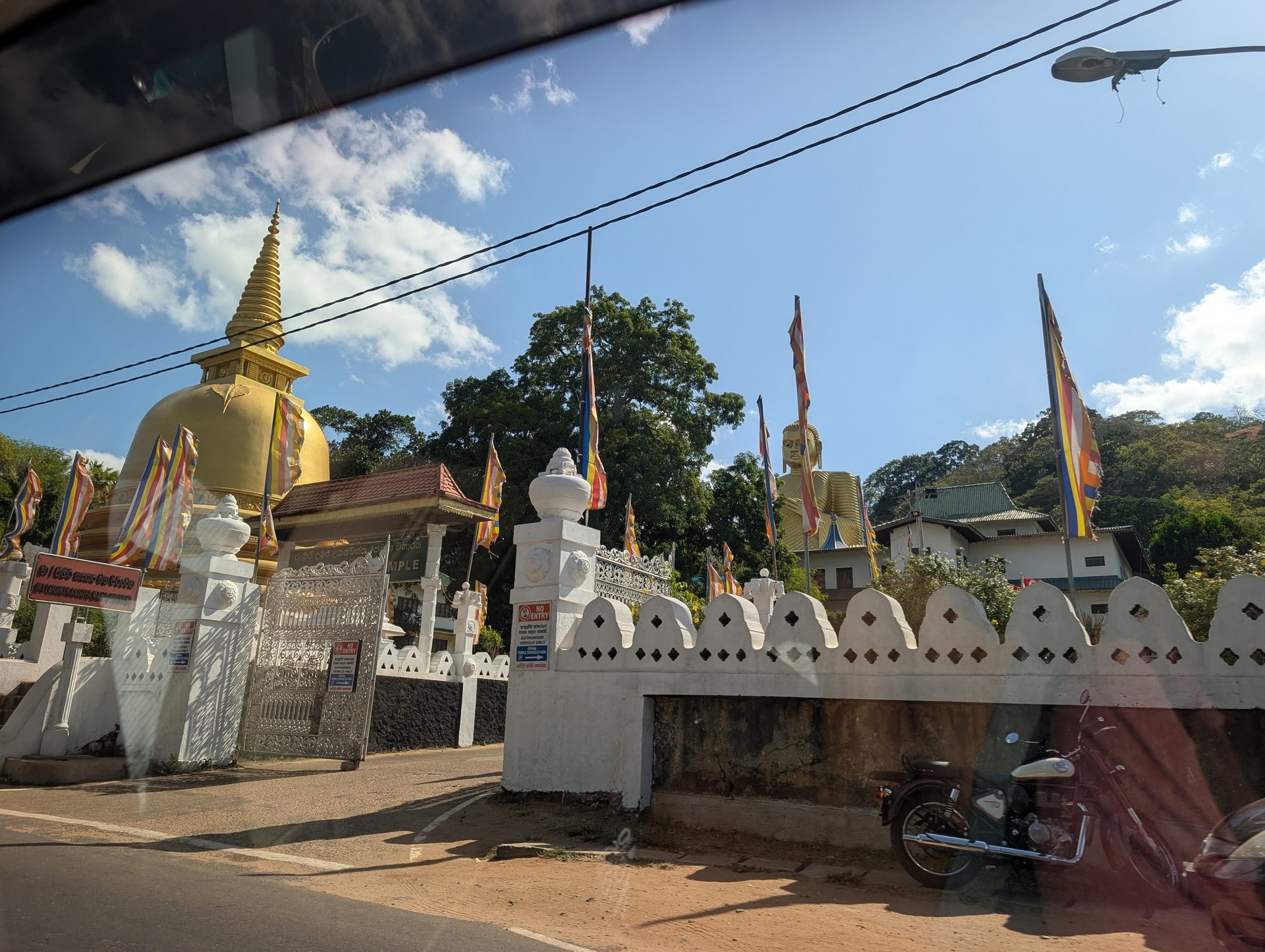 Golden stupa temple by the road near Dambulla