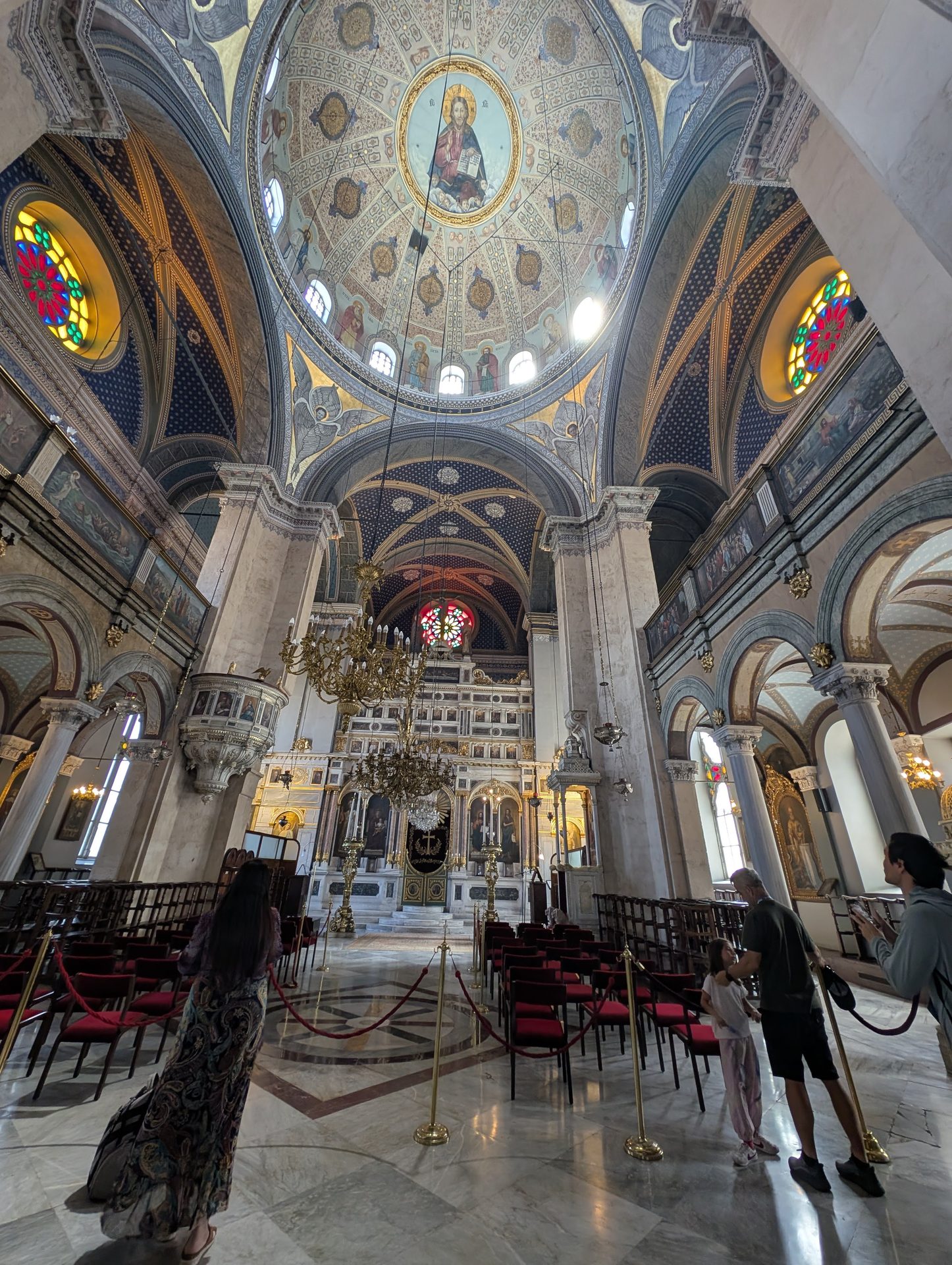 Painted dome inside Hagia Triada Greek Orthodox Church
