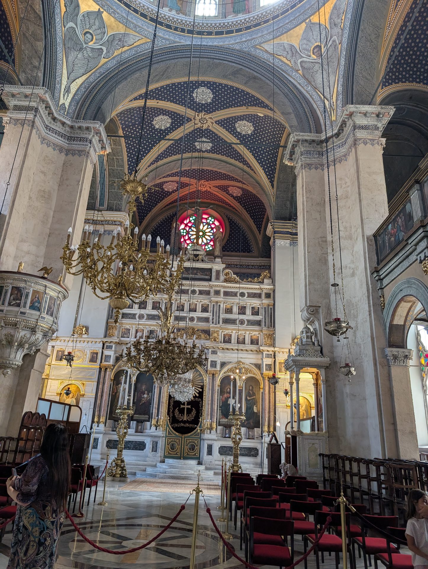 Ornate interior of Hagia Triada Greek Orthodox Church