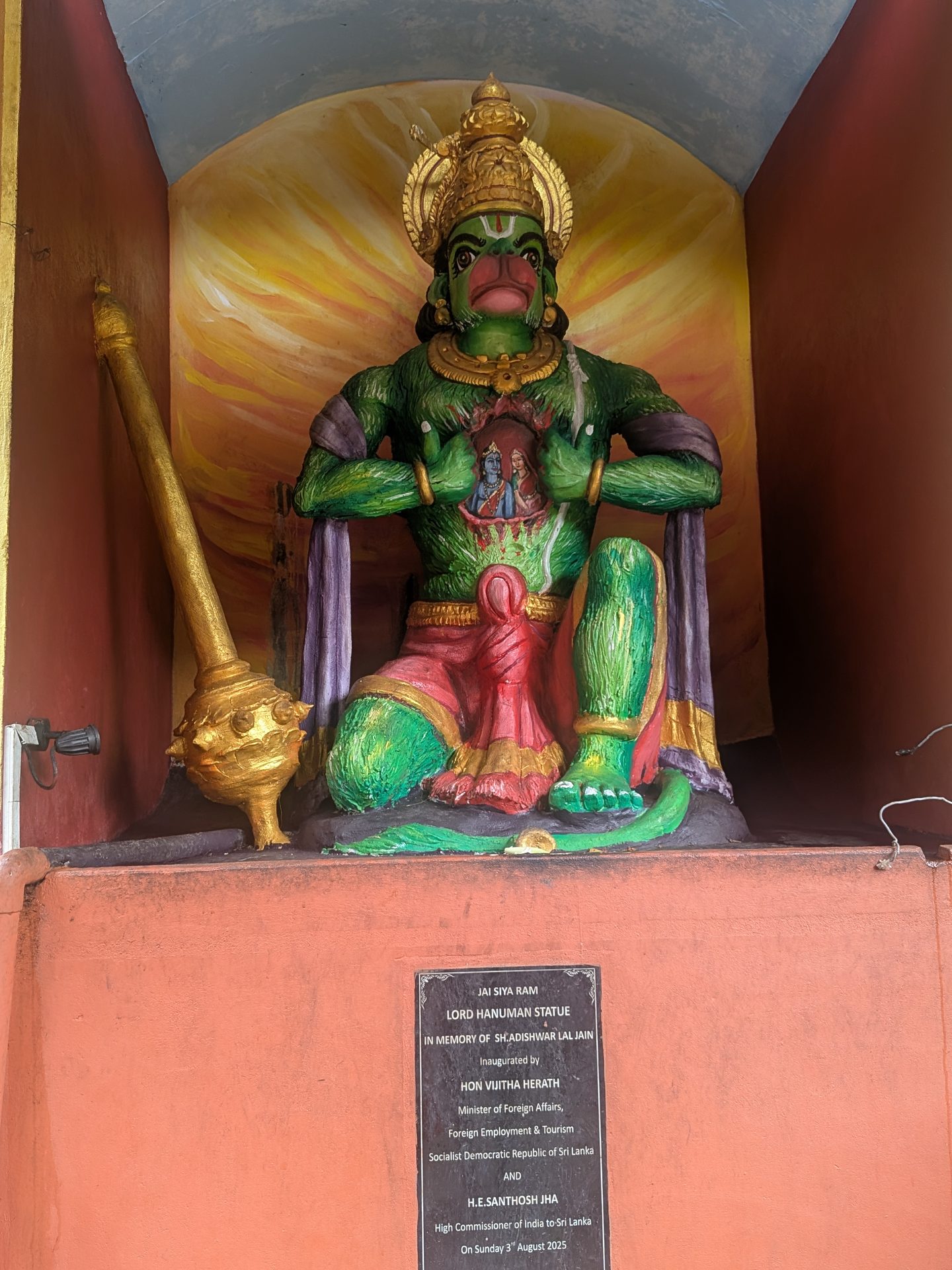 Hanuman statue at the Seetha Amman Temple