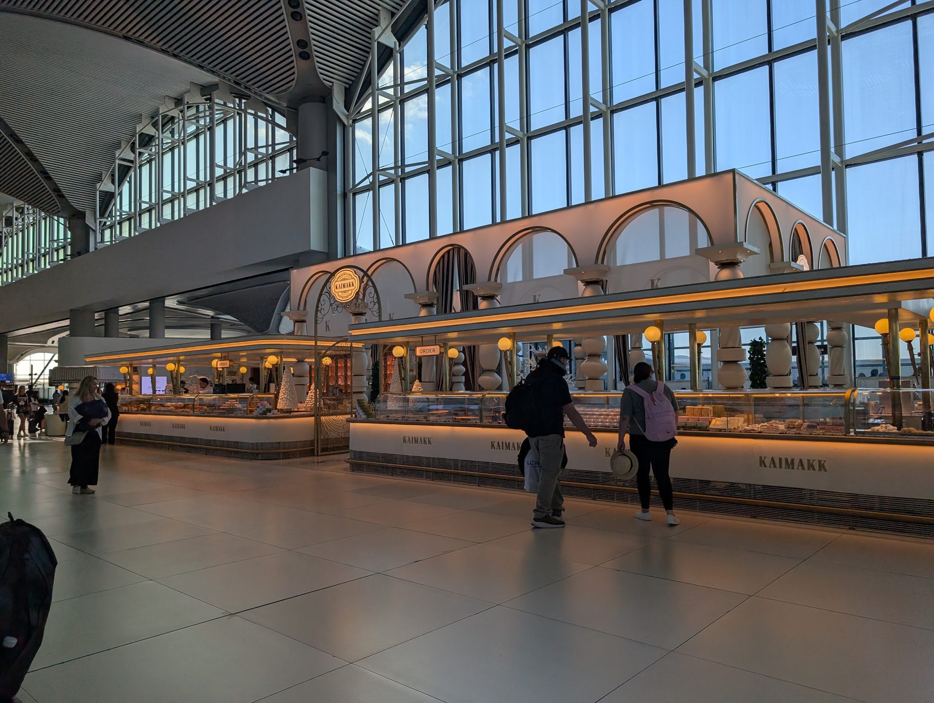 Pastry and dessert shops in the departures hall at Istanbul Airport