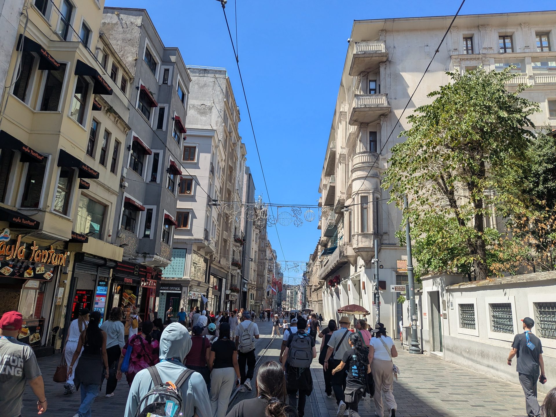 Crowds walking on İstiklal Avenue in Istanbul