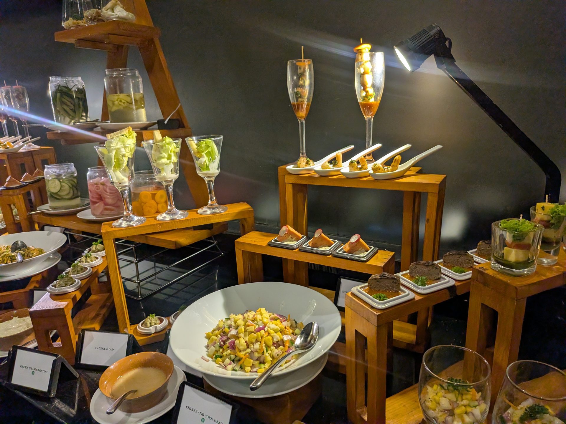 Dessert and salad display at the Jetwing Lake buffet