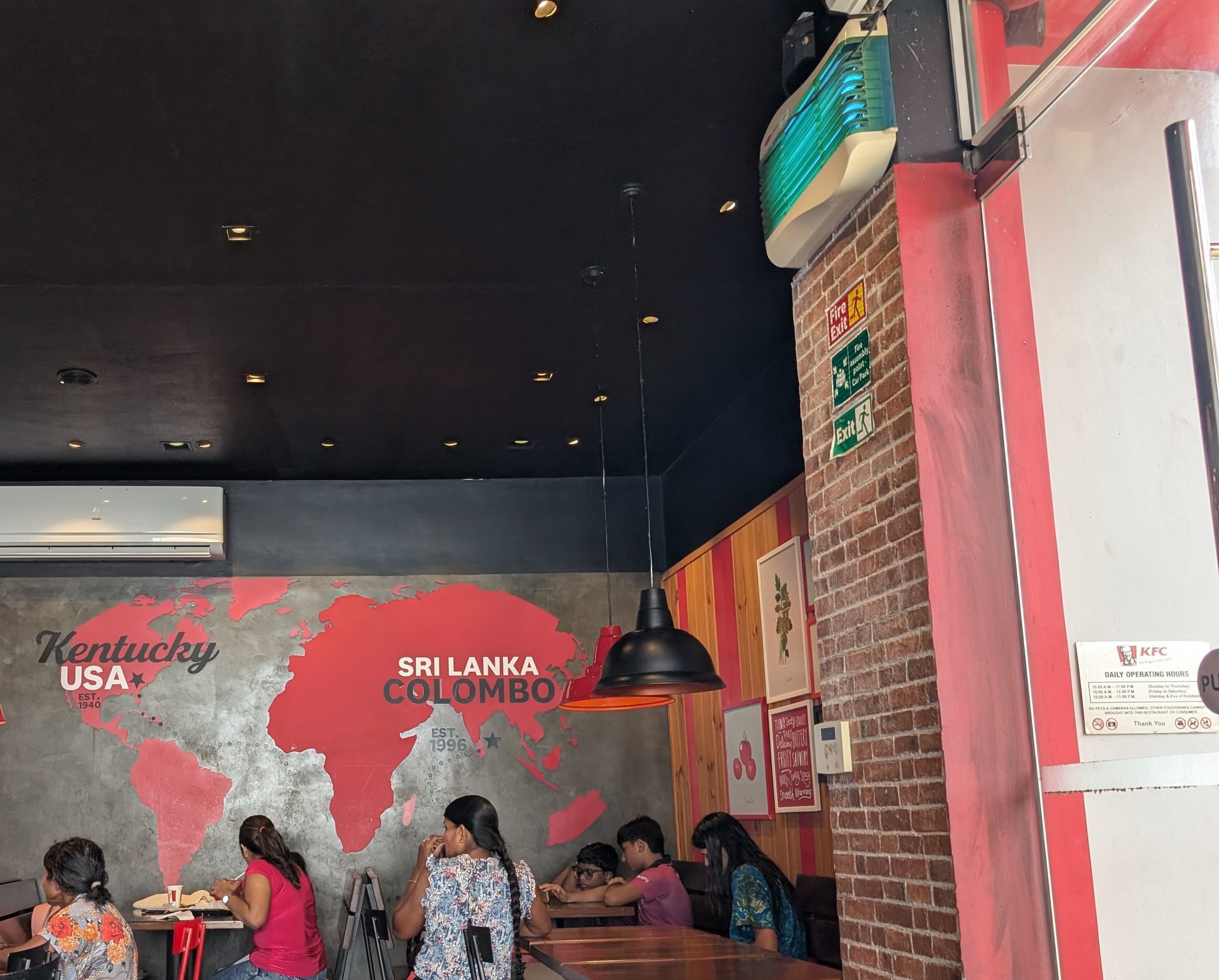 Inside a KFC restaurant in Sri Lanka