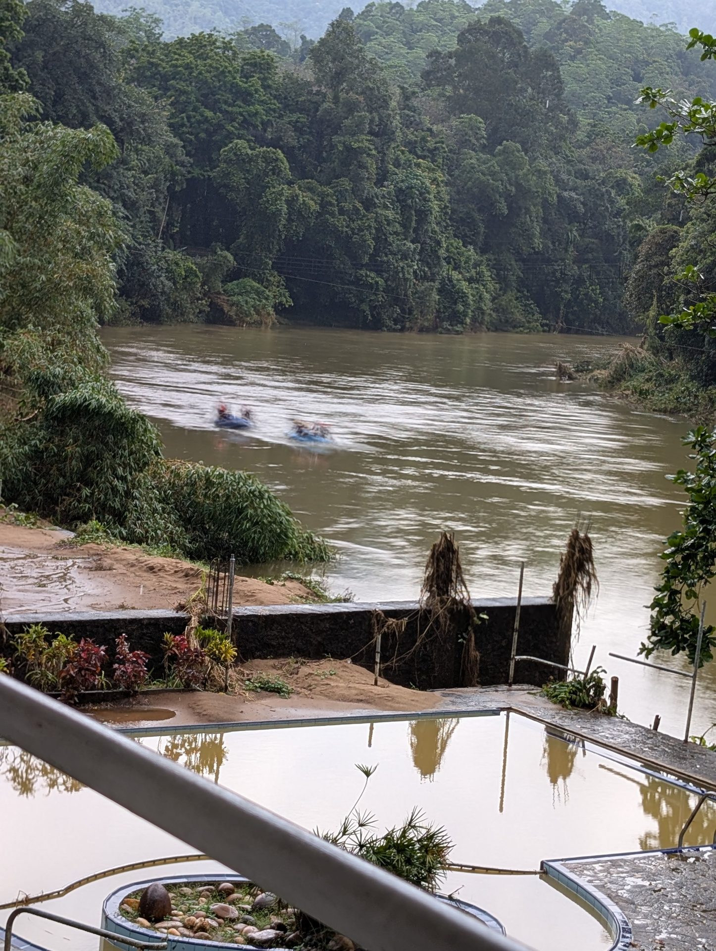 Rafts on the Kelani River in Kitulgala