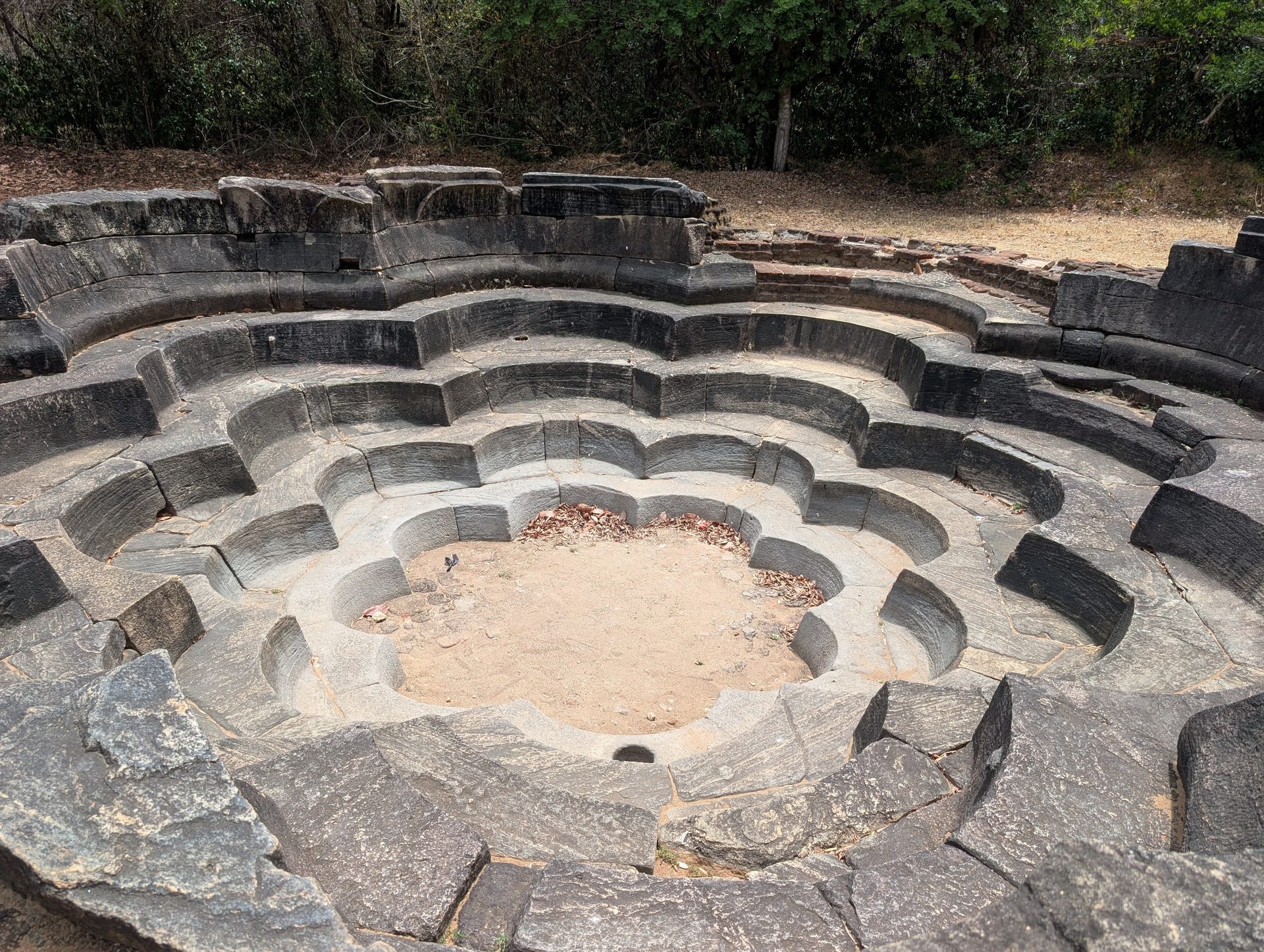 Lotus Pond shaped like an open lotus flower in Polonnaruwa