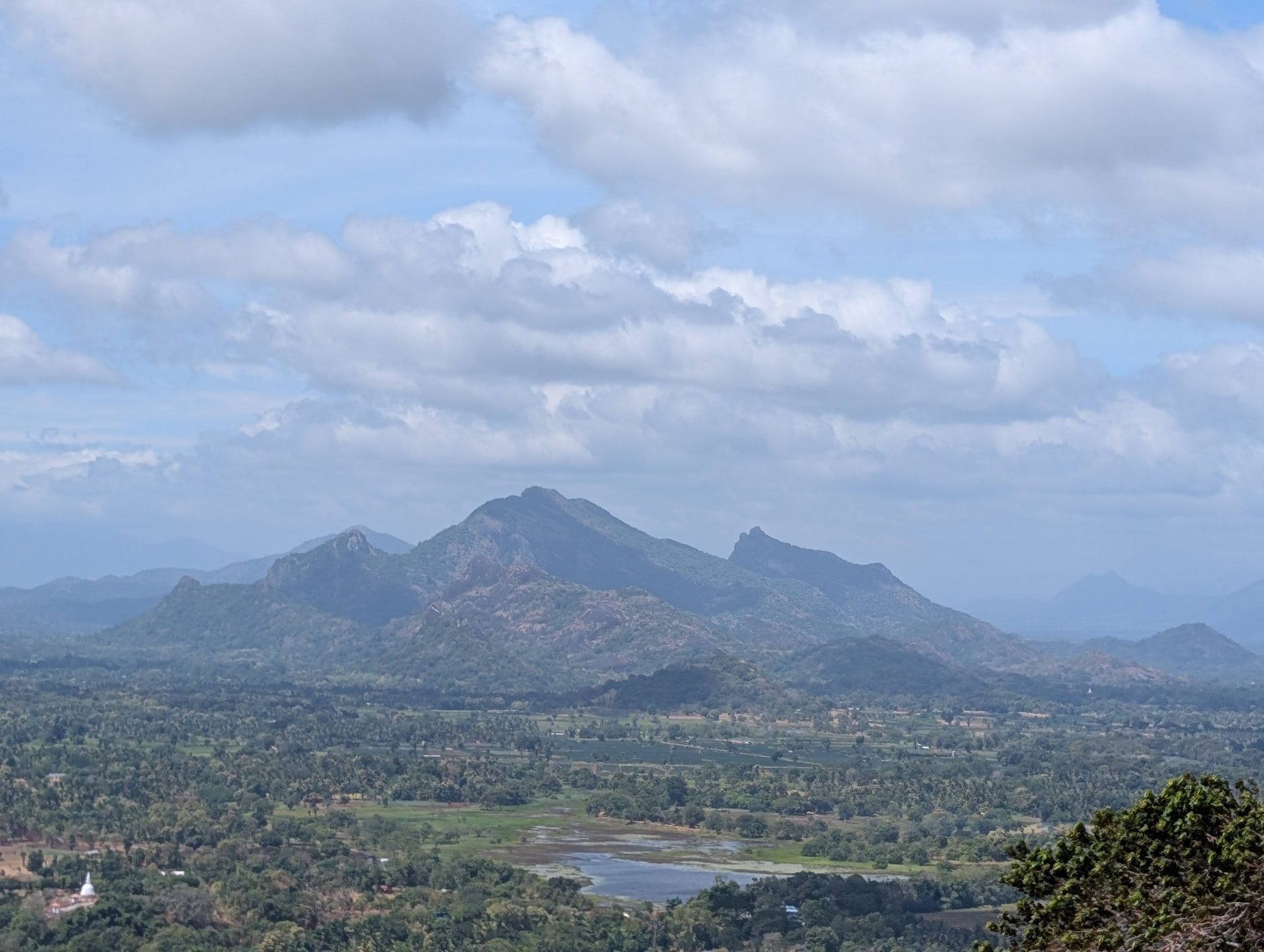 Mountains and a lake seen from the Sigiriya summit
