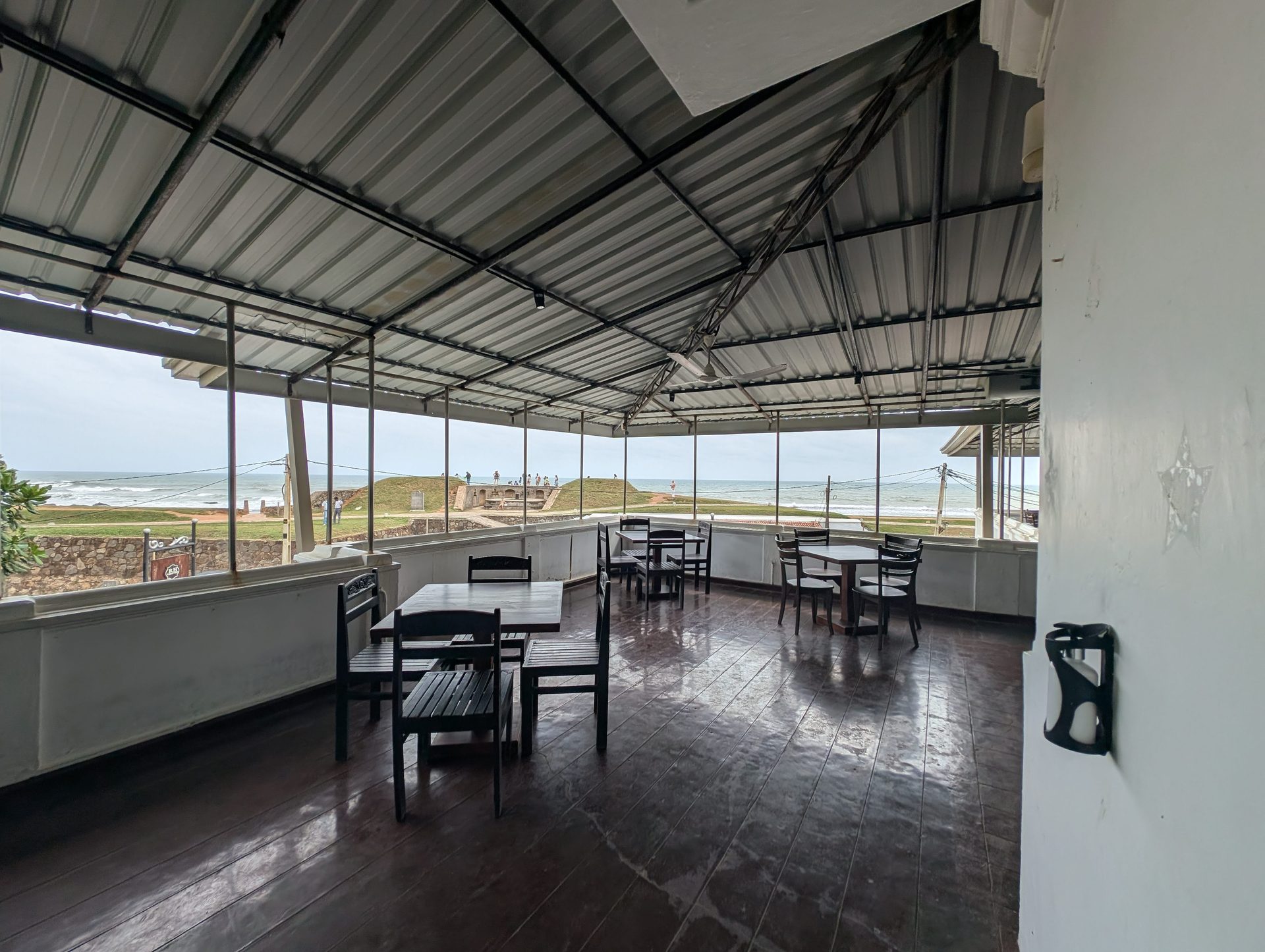 Ocean view terrace at the Rampart Hotel in Galle