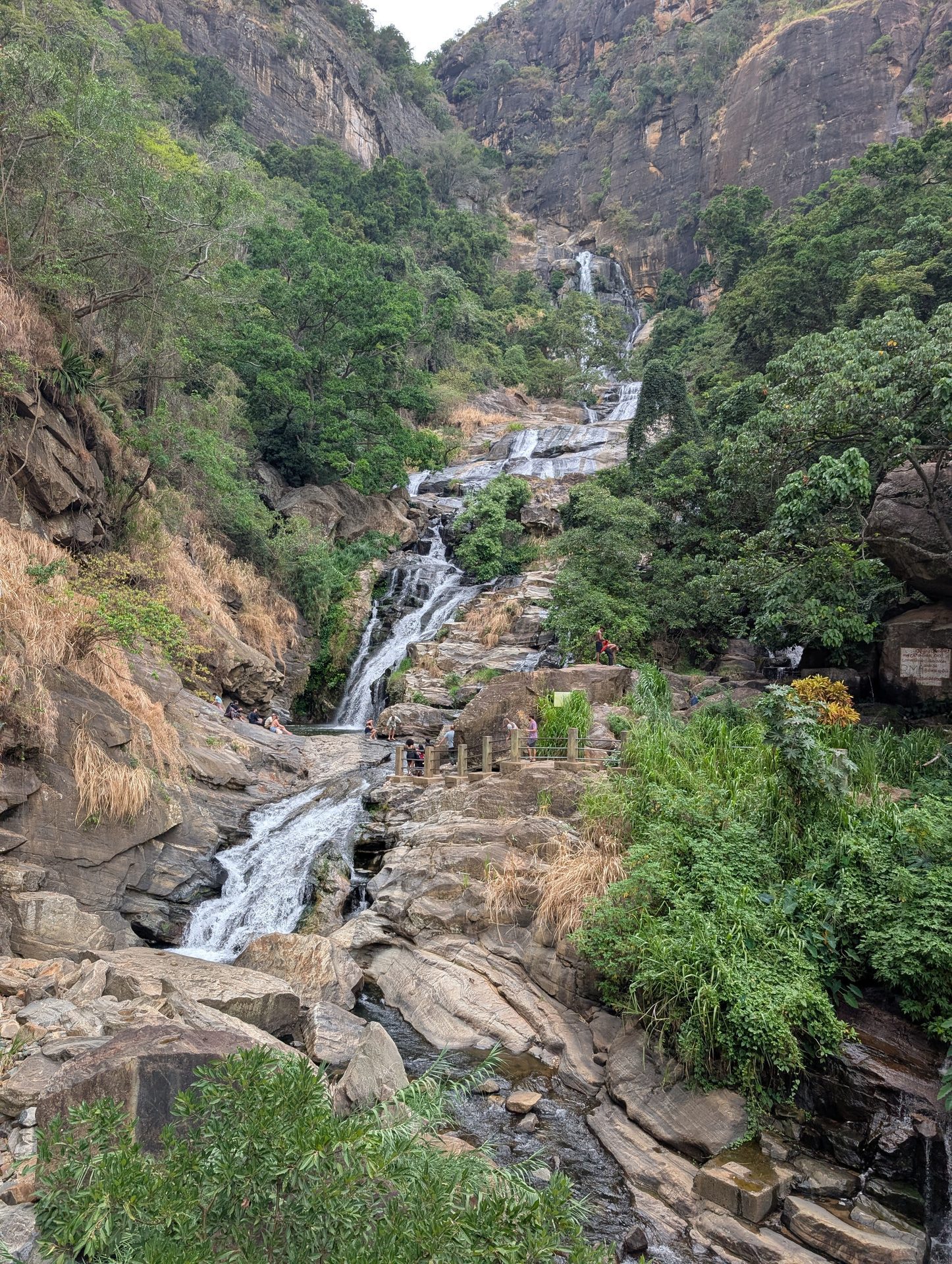 Ravana Falls cascading down rocks near Ella