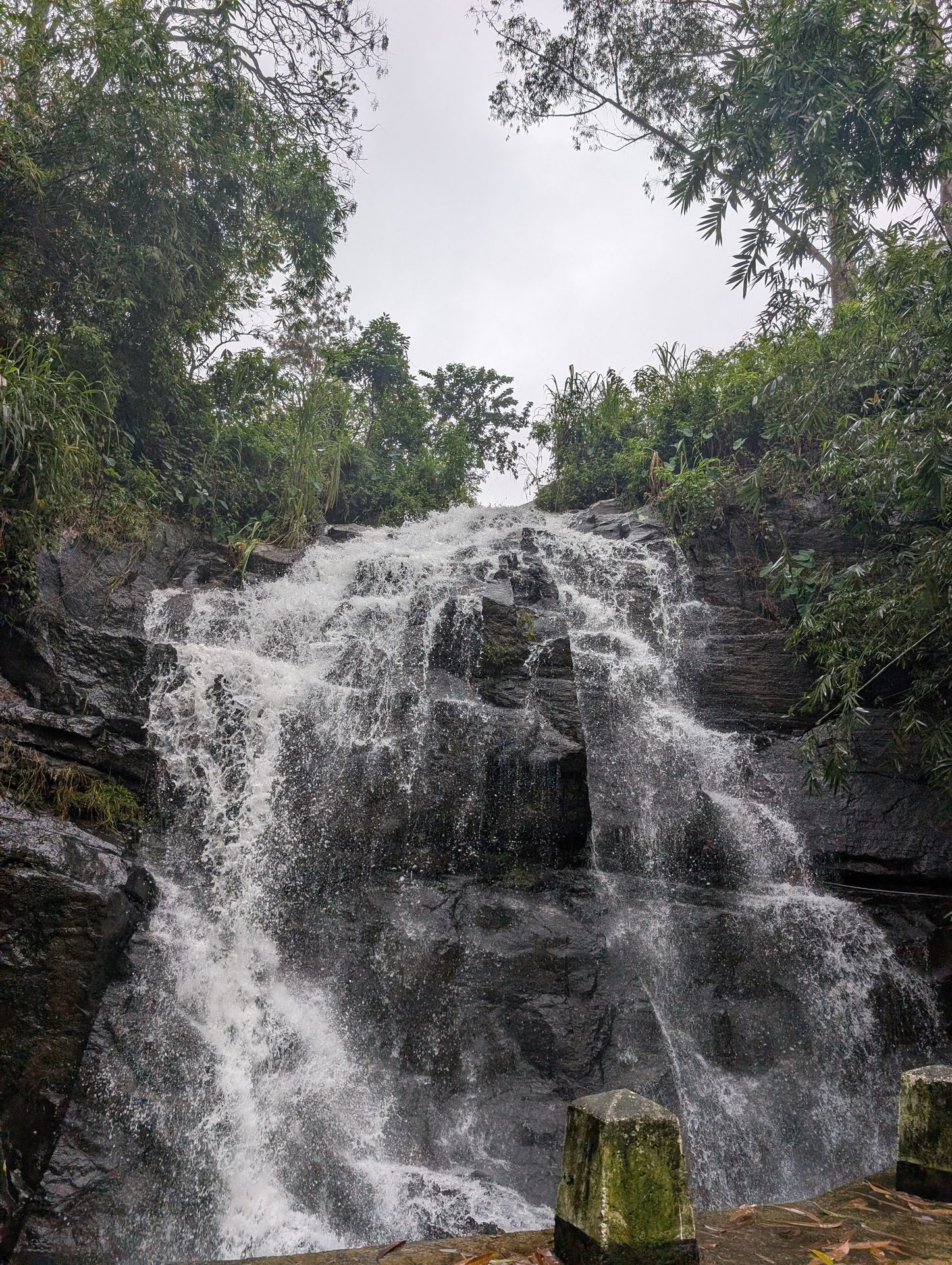 Roadside waterfall along the A7 in Sri Lanka