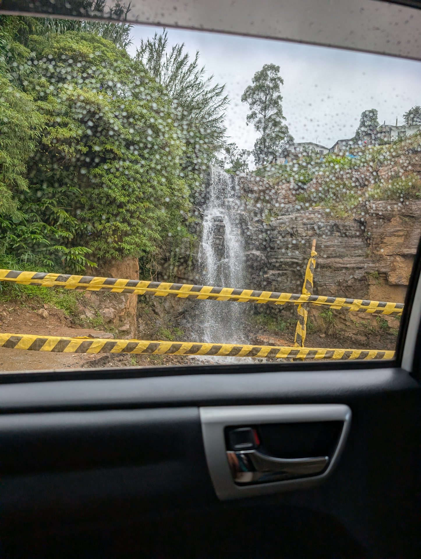 Waterfall beside the road in Sri Lanka's hill country