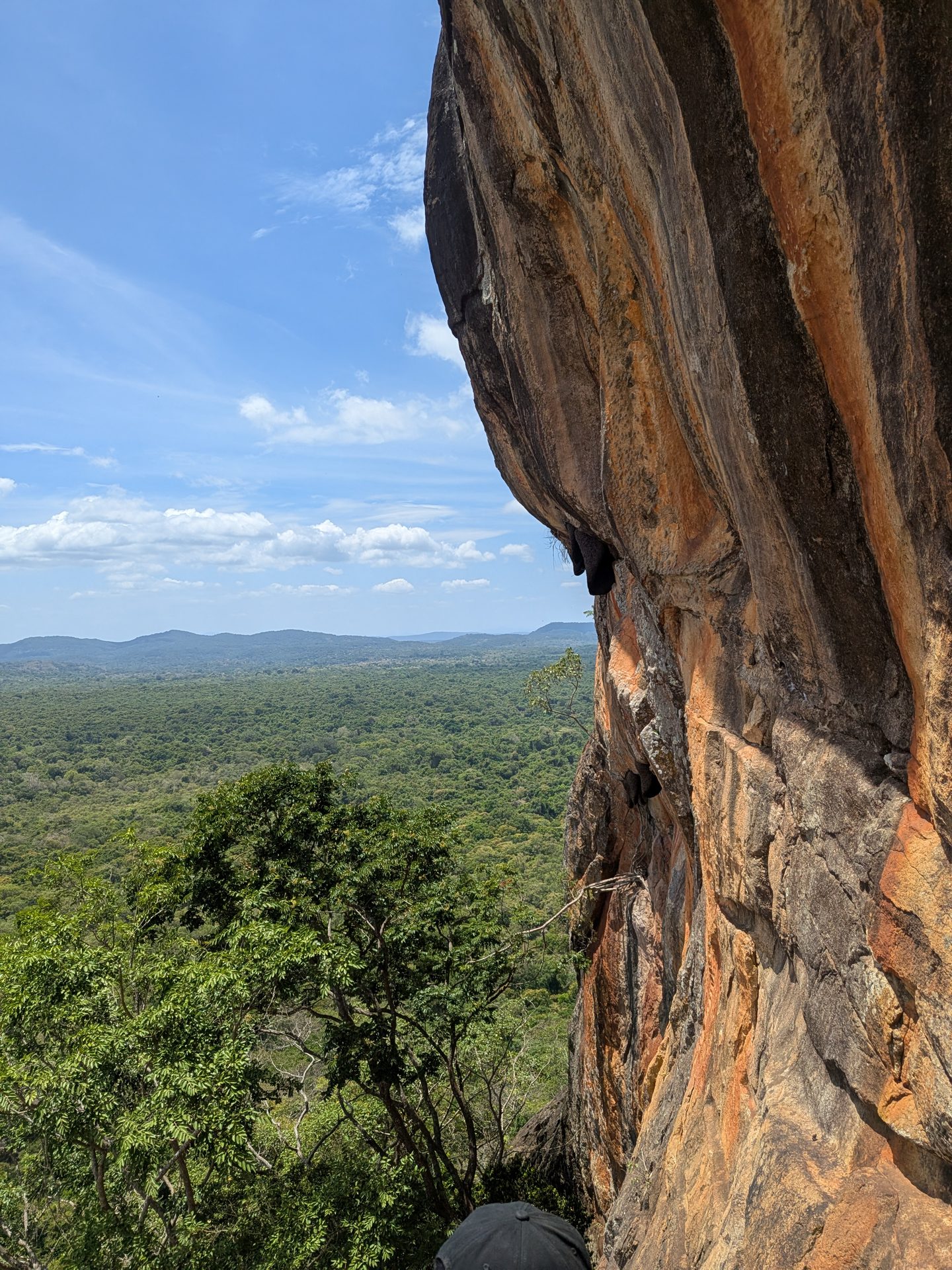 Sigiriya rock face and the plains below