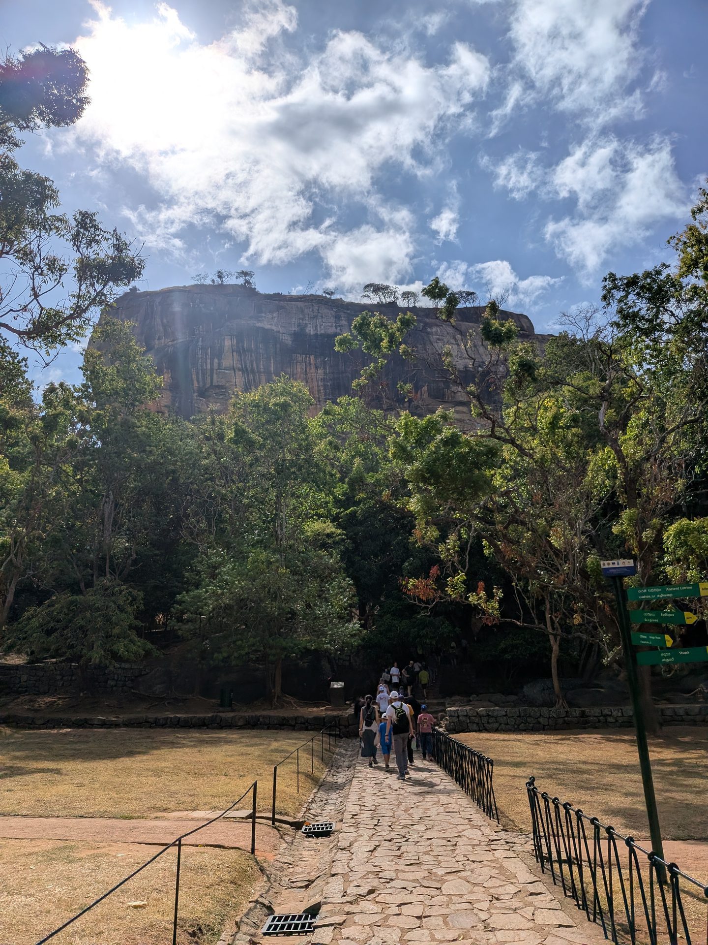 Path through the gardens toward Sigiriya Rock