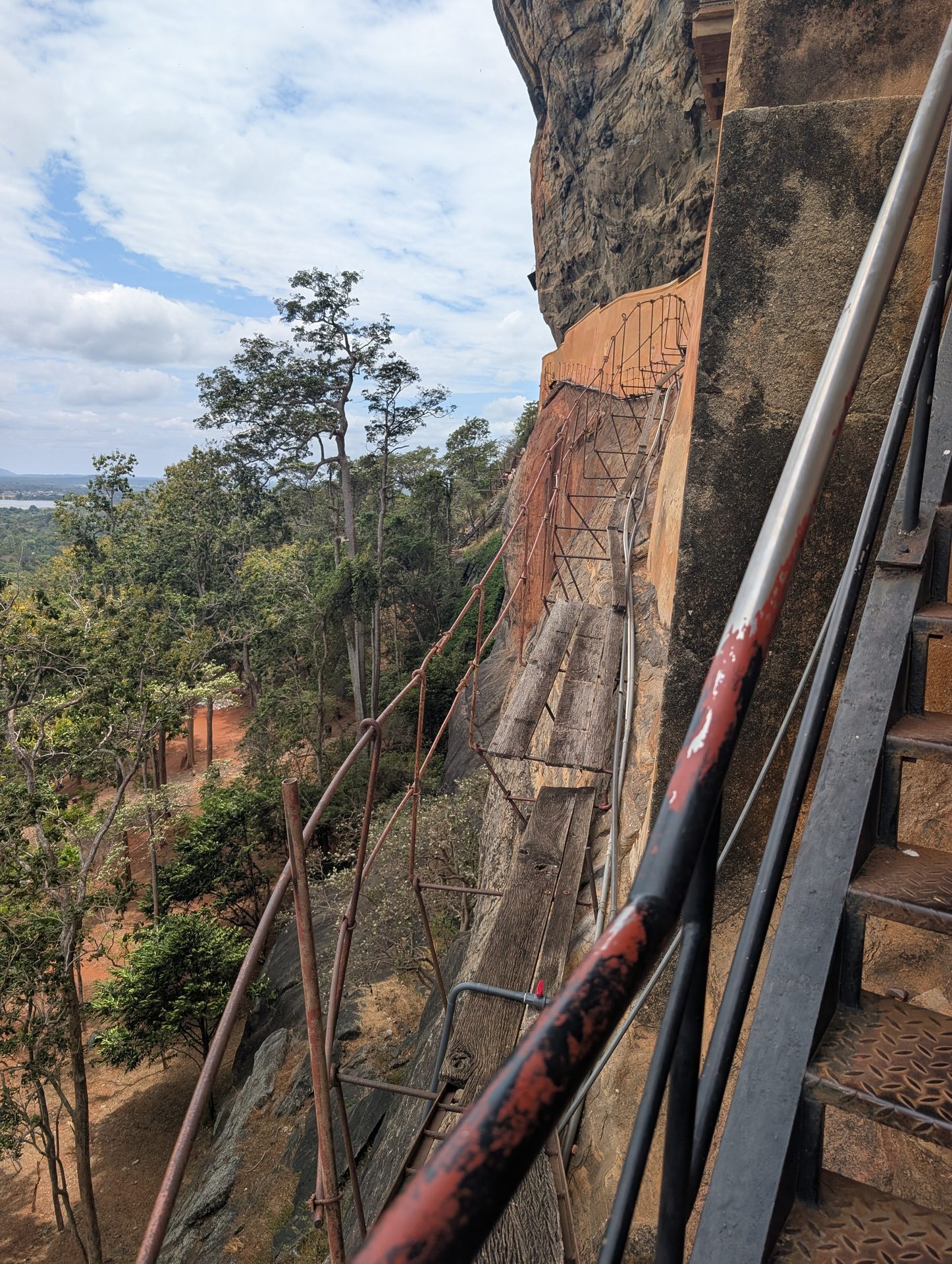 Spiral staircase on the side of Sigiriya Rock