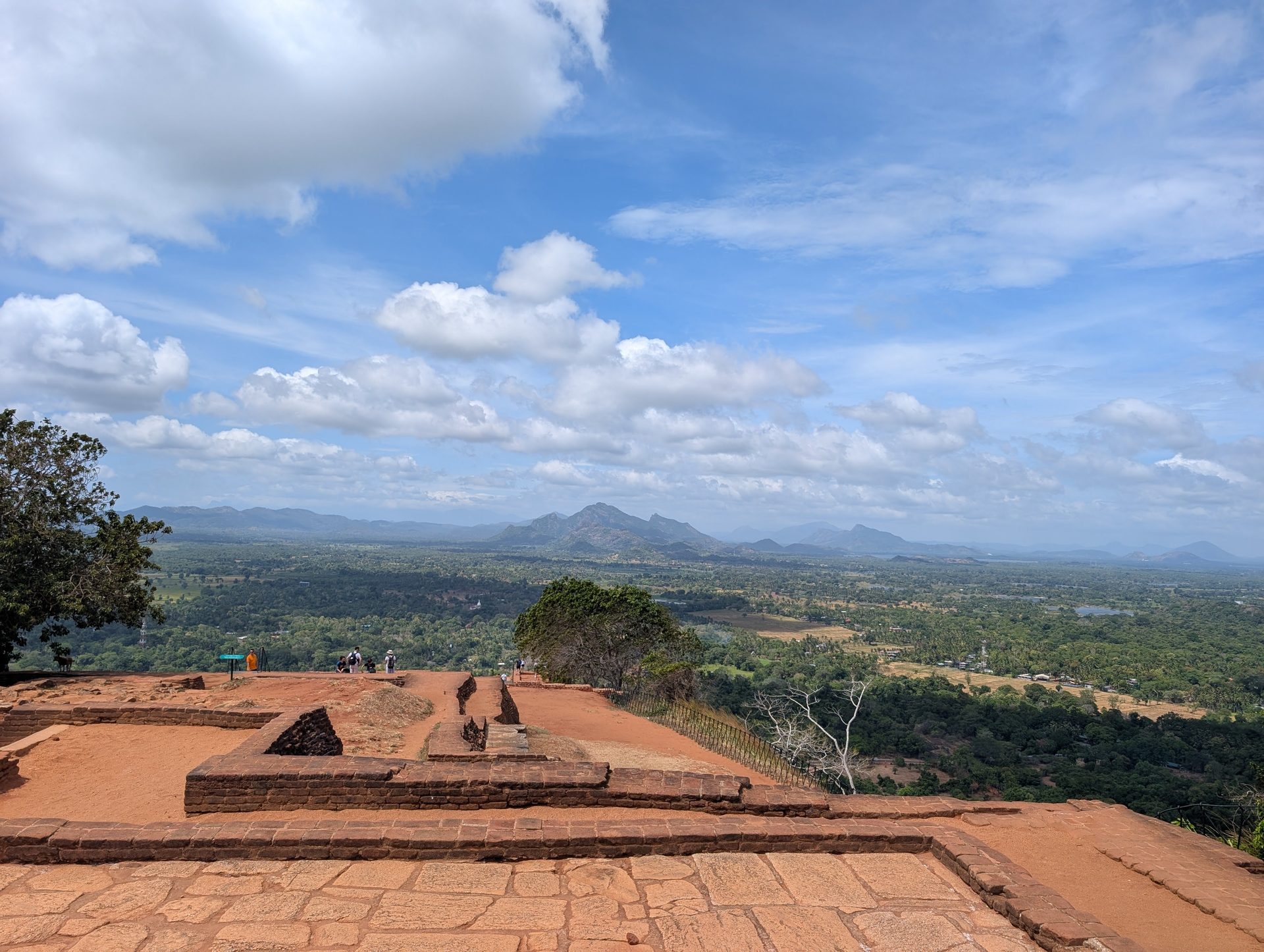 Palace ruins on top of Sigiriya with views of the plains