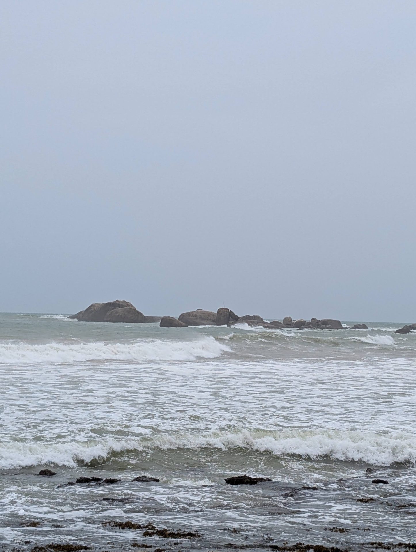 Waves breaking on rocks along the south coast of Sri Lanka
