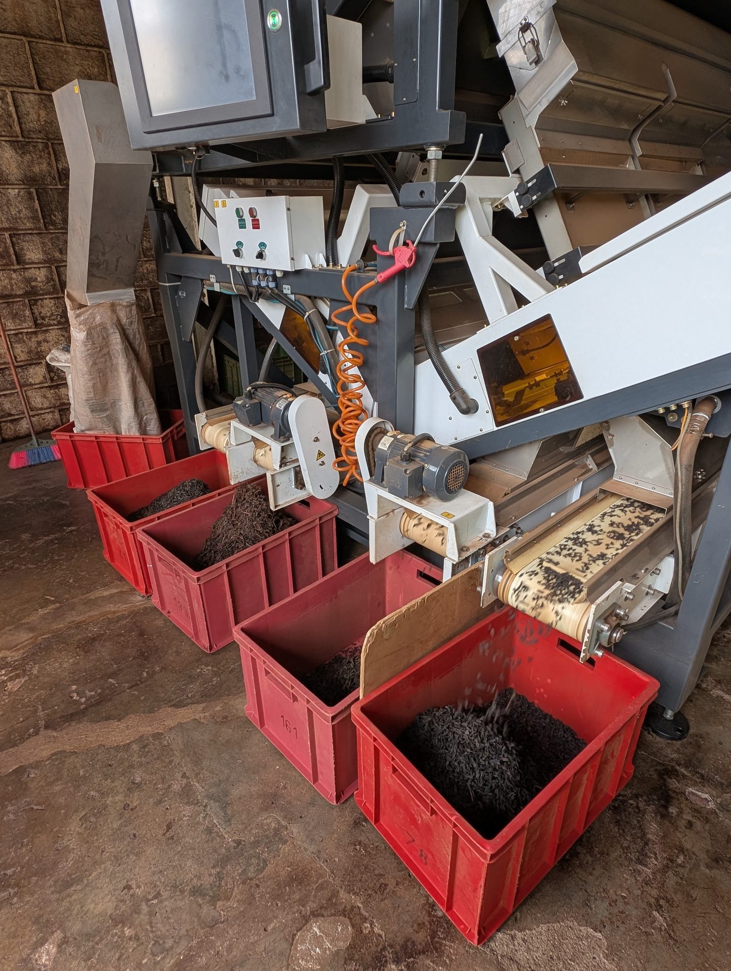 Tea sorting machine at the Kinellan Tea Factory