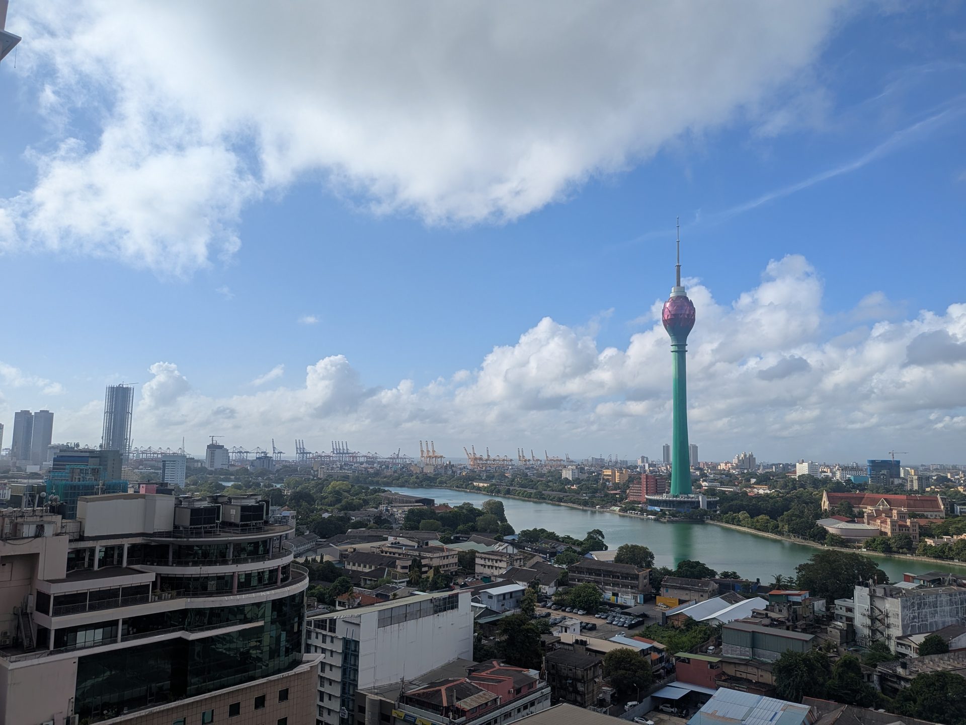 Colombo skyline and Lotus Tower from Tri-Zen Tower 2