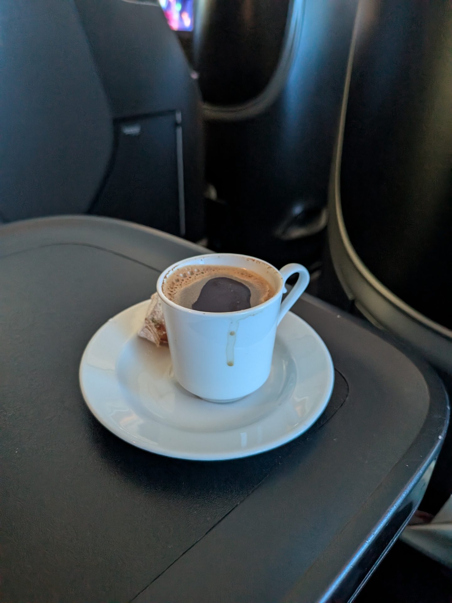 Turkish coffee served in Turkish Airlines business class