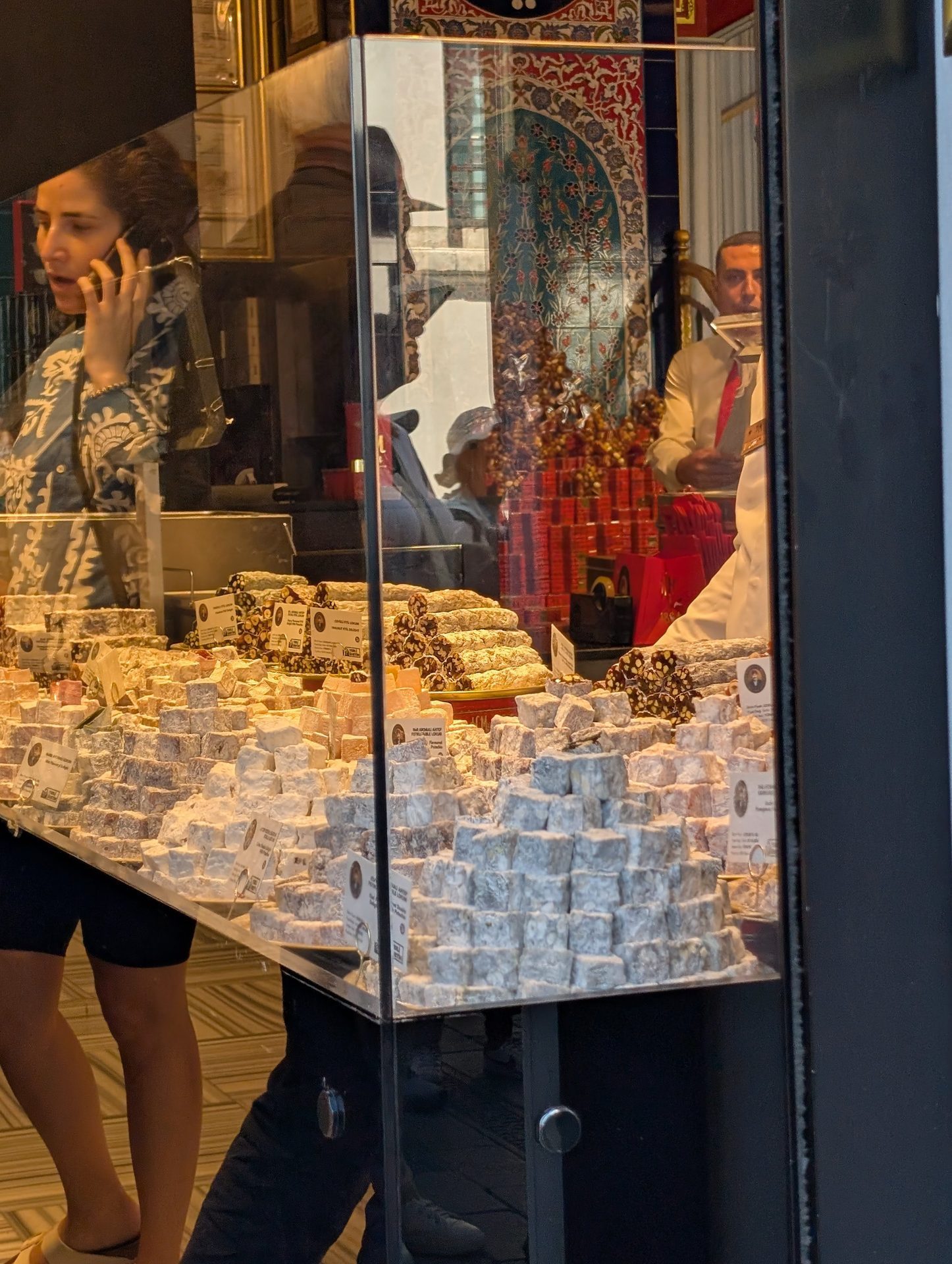 Turkish delight piled in a shop window on İstiklal Avenue