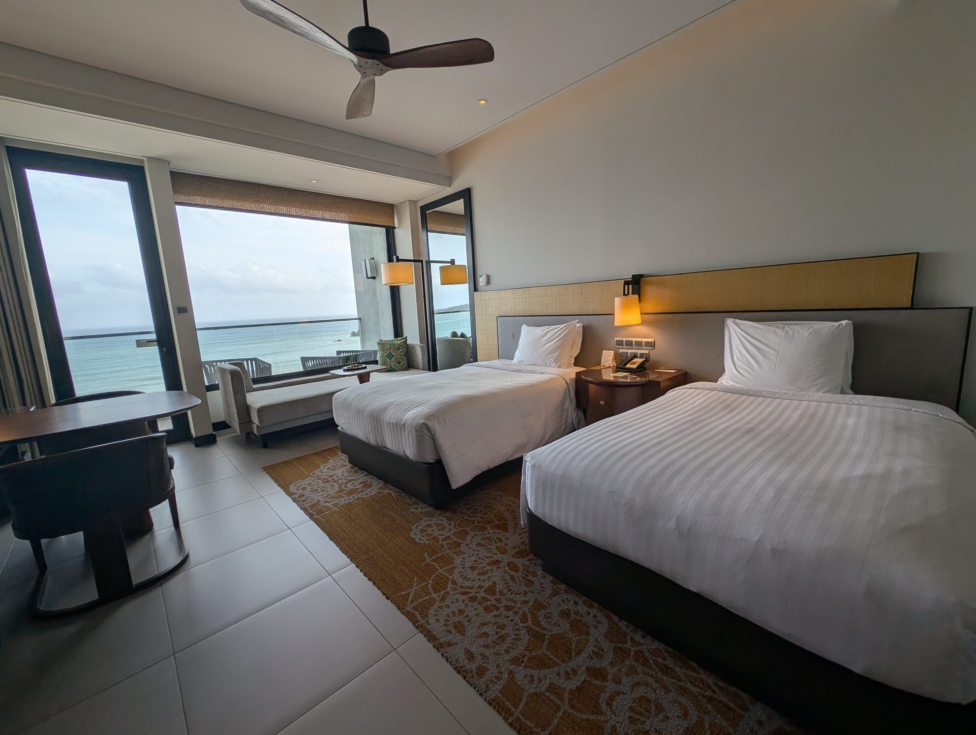 Ocean view room at the Weligama Bay Marriott